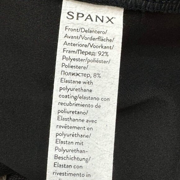 Spanx Women Leather-Like Combo Fitted Dress Sleeveless Luxe Black Size XL - Picture 9 of 14